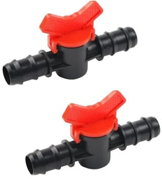MiJunHD 2PCS Drip Irrigation Switch Valve,Plastic 20mm Double Barbed Shut-Off Valve for 20mm Hose Connection Drip Tubing,Used for Outdoor Garden, Aquarium,Fish Tank Control Water Flow