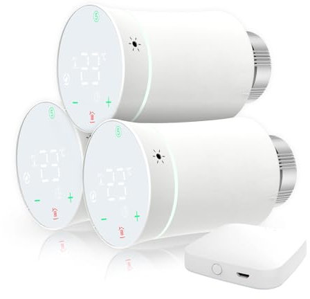 MOES Heizkörperthermostat WLAN,3X Thermostat Heizung Smart,Energie Sparen,Programmierbarer Heizungsthermostat,Kompatibel Alexa/Google Home Stimmenkontrolle,MOES/Smart Life/Tuya APP