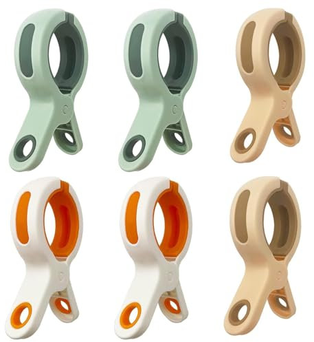 6 Pinze Grandi per Asciugamani da Spiaggia, Clips Antivento per Teli Mare, Mollette Per Teli Da Spiaggia, Pratiche Mollette, Spilla per Abiti