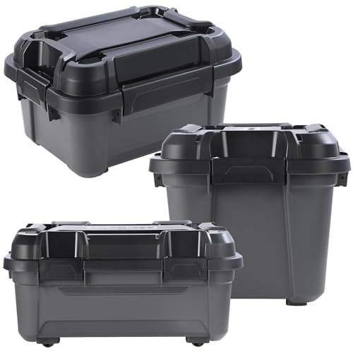 STORM TRADING GROUP Bunker Tough Storage Trunks Heavy Duty Robust Black Storage Tradesman & Handyman Tubs Indoor & Outdoor Use (1, 12 Litres)