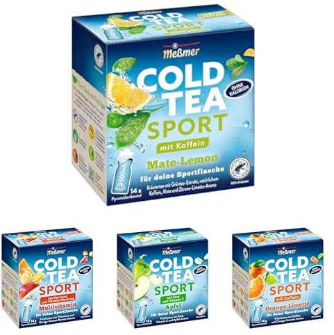 Meßmer Cold Tea Sport | 4 x 14 Pyramidenbeutel | Limited Edition | Glutenfrei | Laktosefrei | Vegan