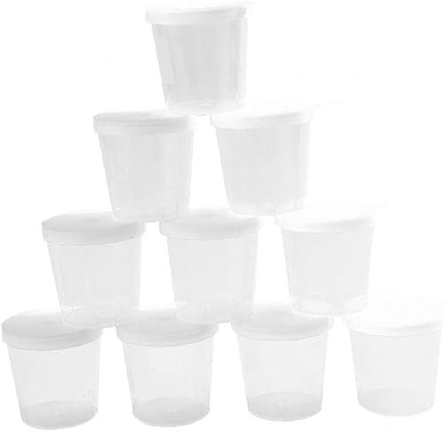 Medicine Measuring Cups 10 Pieces Clear Measuring Cups Lids for Mixing Pills Liquid Medication Mouthwash