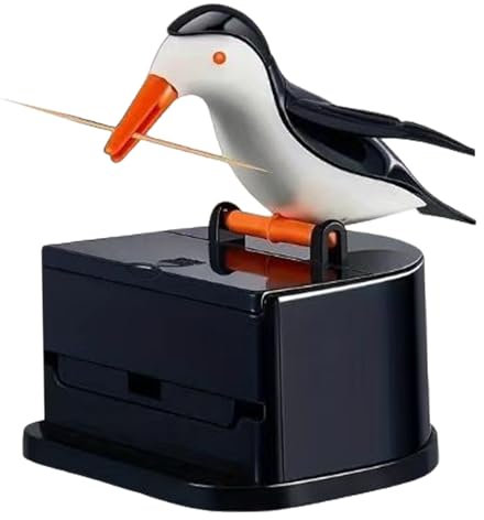 Bird Toothpick Dispenser, 3.4inch Funny Toothpick Holder Dispenser, Push Bird Toothpick Holder for Restaurants, Cafeteria and Home