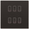 BG Black Nickel Screwless 6 Gang 2 Way Custom Grid Light Switch with Back Box Included