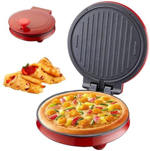 Elektrisk Pizzaugn, Energieffektiv Pizzatillverkare, Perfekt Crepe, Pannkaka Och Omelett Maker Non Stick Snabb Värme Multikokare, 23 Cm Inomhus Pizza Ugn, Bordsskiva Pizza Ugn
