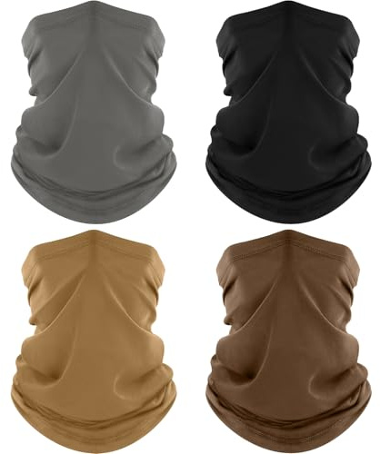 ROXUN Neck Gaiter, 4 Pack Summer Cooling Breathable Face Mask for Outdoors