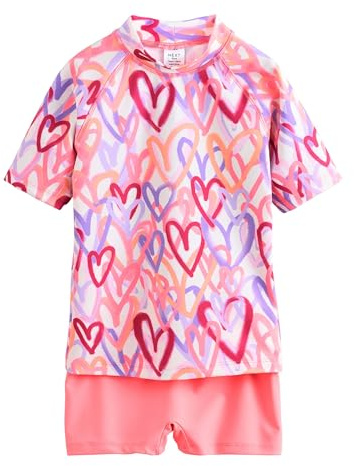 NEXT Fille Ensemble t-shirt et short de bain anti-UV Pink Heart 5 Ans