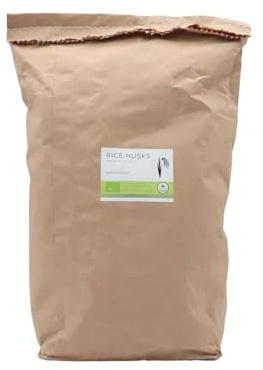 ALMICANNA: Rice Husks 100% Boccole di riso biologico, 10 l, fonte di silicio organico, materiale strutturale per il suolo e l'amendment in Living Soil