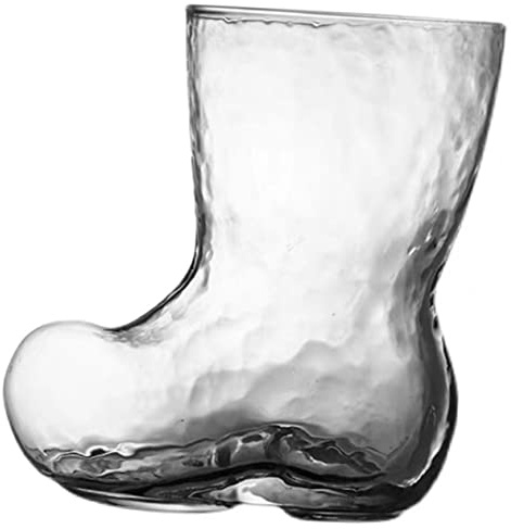 LOPUNER Copa de Vidrio 380Ml Bota de Cerveza Transparente Taza de Creativa Vaso para Fiestas para Bebidas Frías y Calientes