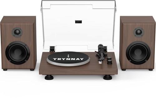Turntable Record Player with Adjustable Counterweight, Bluetooth In/Out, 33/45 RPM, Plays 7/10/12 Inch Vinyl Records – High-Fidelity Sound for Vinyl Music Enthusiasts