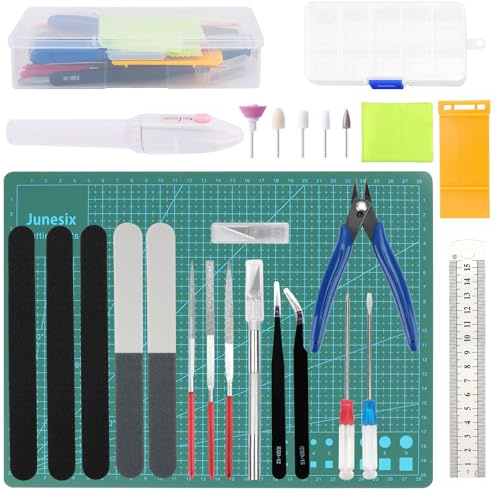 POKIENE 32 PCS Model Making Tools, Gundam Model Tools Kit, Model Tools Kit Basic Tools Craft Set Hobby Building Tools Kit for Gundam Car Model Building Repairing and Fixing