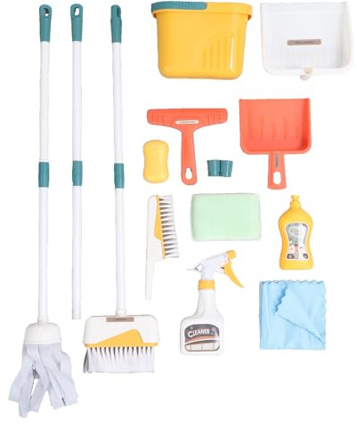 GOTOTOP Kids Cleaning Set, Broom Mop Dustpan Bucket Toy for Children, with Educational Develop Good Habits, for Home Cleaning Game Birthday Gift