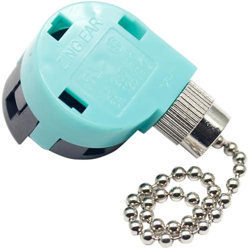 Interruttore a catena per ventilatore da soffitto, controllo a 4 fili e 3 velocità con certificazioni di sicurezza per ventilatori da soffitto e lampade da parete, interruttore catena per ventola
