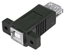 Lyndahl LKPA007 USB Einbau Adapter von B-Buchse auf A-Buchse, Adapter zur Frontplattenmontage für USB-Kabel