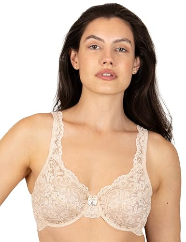 Smart & Sexy Women's Signature Lace Unlined Underwire Bra, Opaque, in The Buff, 38C