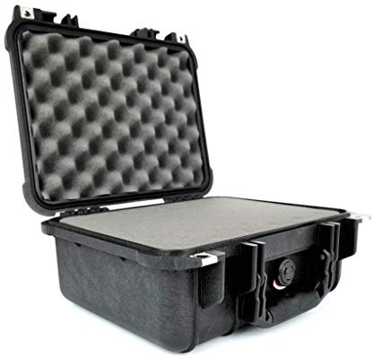 PELI 1400 Koffer für Kamera, Linsen, Drohnen, Empfindliches Elektronisches Equipment, IP67 Wasser- und Staubdicht, 9L Volumen, Mit Schaumstoffeinlage (Anpassbar), Schwarz