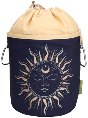 bellaCott Sac à Pinces à Linge Portable à Suspendre en Coton avec 2 mousquetons Solides, Fermeture à Cordon de Serrage, butée en métal pour Ranger Les Pinces à Linge