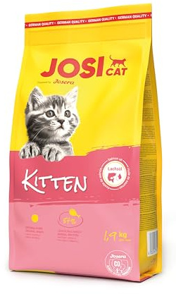 JosiCat Kattunge (3 x 1,9 kg) | Junior | Premium torrfoder för växande och bärande katter | med hög energihalt och värdefull laxolja och vitaminer | drivs av JOSERA | 3-pack
