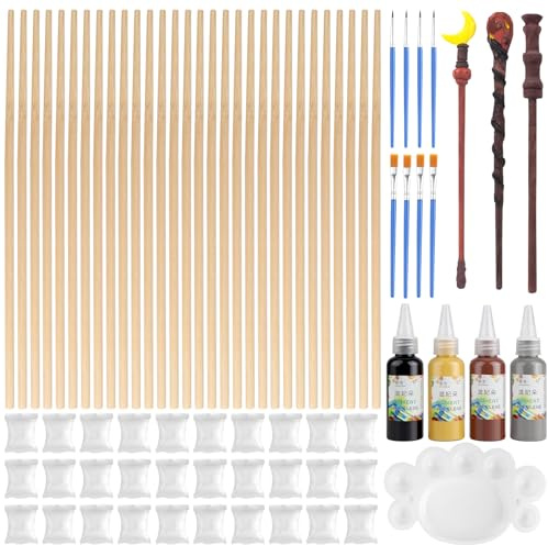RVLZKCPG Juego de 30 varita mágica de madera, juego de manualidades para niños, para fiestas de cumpleaños infantiles, regalo para niños