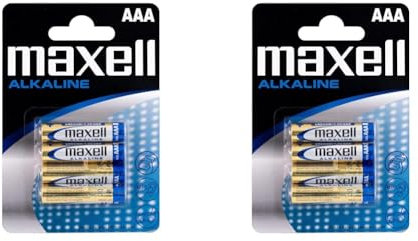 Maxell - Pile Alcaline - AAA x 4 - Long Lasting Power (LR03) (Lot de 2)