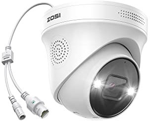 ZOSI 4K PoE Überwachungskamera Aussen mit Personen- und Autoerkennung, 8MP IP Dome Kamera mit 2 Wege Audio, Kompatibel Nur mit eigenen PoE-NVRs, C225
