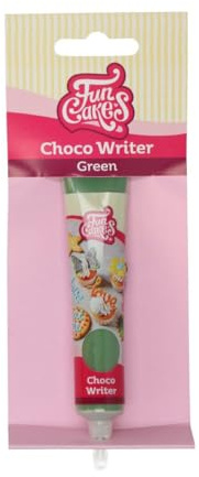 FunCakes Choco Writer Green 25g - Easy-to-Use Chocolate Writing Pen for Decorating Cakes, Cupcakes, Cookies & Pastries - Fast Drying, Sweet Vanilla Flavor - 25 g