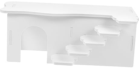 PartyKindom Maison pour Hamster en Plastique Échelle, Confortable et Sûre pour Hamsters et Cochons d'Inde, Refuge Blanc pour Repos Toute L'année