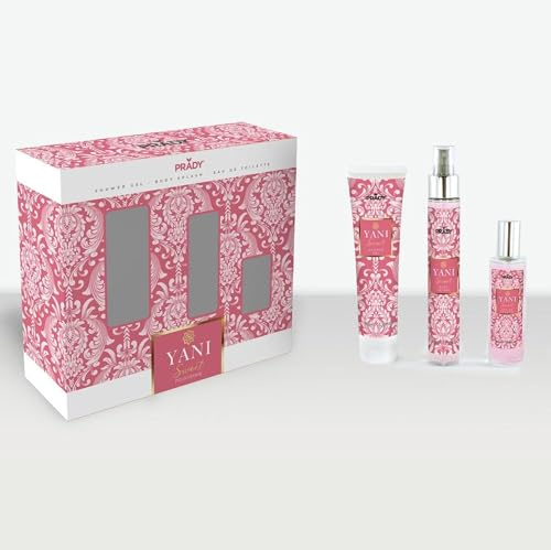 Prady – Pack Yani Sweet Mujer (Gel de Ducha, Body Splash, Eau de Toilette) – Fragancia dulce y femenina – Cuidado completo diario – Ideal para regalo – Aroma duradero y juvenil