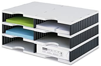 styrodoc Sortierstation Duo mit 6 Fächern/268020398 485x331x223mm grau/schwarz