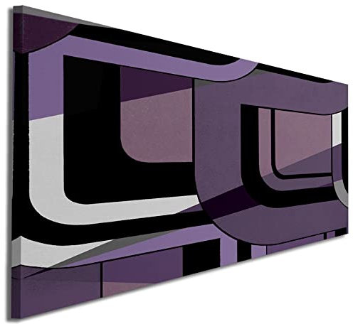 Wallfillers Lilac Grey Painting Bedroom Canvas Pictures Accessories - Abstract - 1412-120x50cm