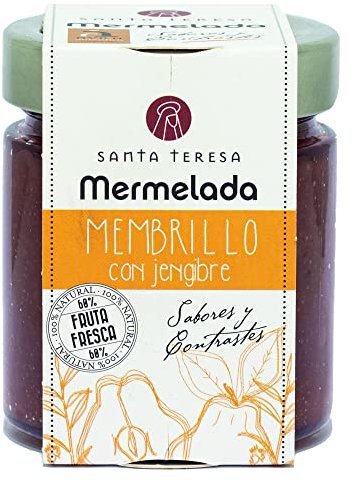 Santa Teresa - Mermelada Sabor Membrillo Con Jengibre. Sin Conservantes Ni Aditivos. Sin Gluten - Formato En Tarro De Cristal 240 Gramos