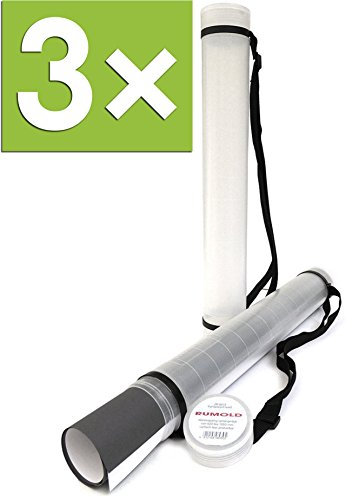 Rumold Zeichenrollen-Köcher, 600 mm - 1000 mm, Ø 80 mm, Polyethylen (3 Köcher, weiß)