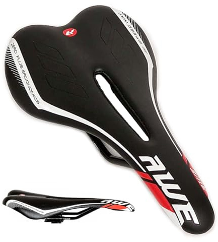 AWE® SUPER LIGHT Chromo Rails Adult Racing Saddle Mens Black/Red