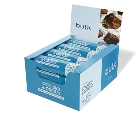 Bulk Macro Munch Protein Riegel, Wenig Zucker, Cookies & Cream, 62 g, Box mit 12 Riegeln
