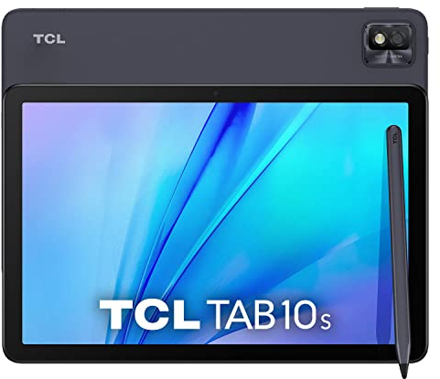 TCL Tab 10S WiFi - Tablet de 10.1 FHD, Octa-Core, 3GB de RAM, Memoria de 32GB Ampliable a 256GB por MicroSD, 8000 mAh de Batería, Android 10, T-Pen Incluido, Gris [Versión ES/PT]
