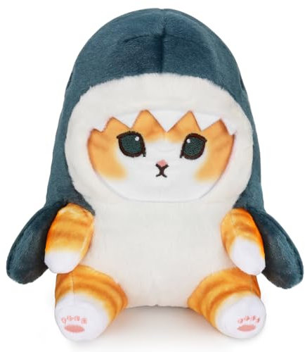 HIULLEN Katze Plüschtier, Katze Kuscheltier Stofftier, Kuscheltier Shark Katze, Süße Gebratene Garnelenkatze Spielzeug Geschenk für Kinder Mädchen Jungen Kissen Puppe