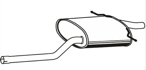 VEGAZ Rear silencer MOS-308 rear Schrägheck (R56) Cabrio (R57) 1390 mm