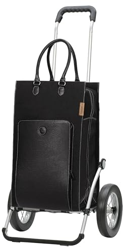 ANDERSEN Royal Shopper Shopping Trolley Charu Black 49 L Leather Sustainable Aluminium Foldable Smooth Running