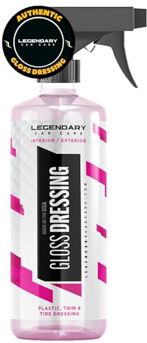 Legendary Gloss Dressing 16oz - Tire Shine Spray & Plastic Restorer – Water Based Tire Shine & Non-Greasy Interior/Exterior Detailing Spray - Trim, Rubber, Vinyl & Plastic Restorer for Cars