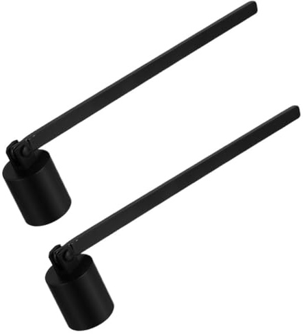 ABOOFAN Apagavelas de Metal Mango Largo 2 Piezas Negro Extintor de Velas Vintage Seguro para Velas Aromáticas y Candelabros Accesorios para Hogar y Decoración