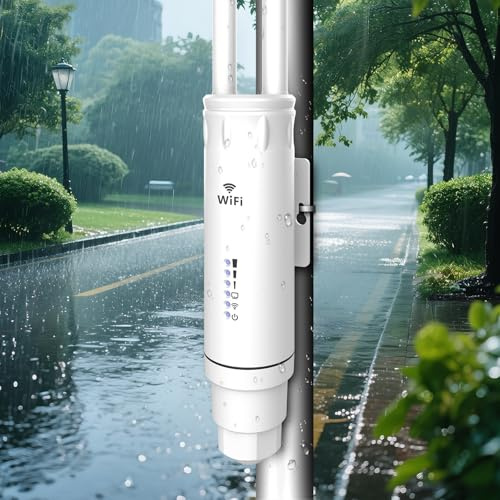 WONLINK Punto de Acceso Inalámbrico para Exteriores, Amplificador Señal WiFi Exterior AC1200 Doble Banda 5G/2.4GHz IP66 Impermeable con Puerto de Ethernet, PoE, MU-MIMO,Ideal para Wi-Fi de Jardín