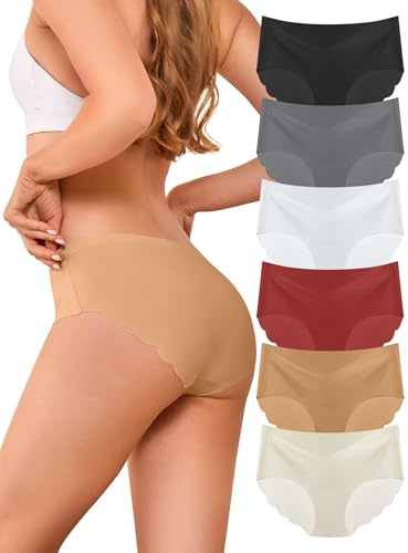 Memouniva Culotte sans Couture Femme sous-Vêtements Invisible Confortable Slip Élastique Lot de 6