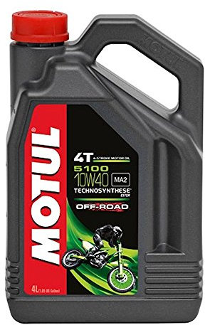Motul - Aceite 5100 todoterreno, 10W40 de 4 tiempos para motocicletas Trial y Enduro, botella de 4 litros