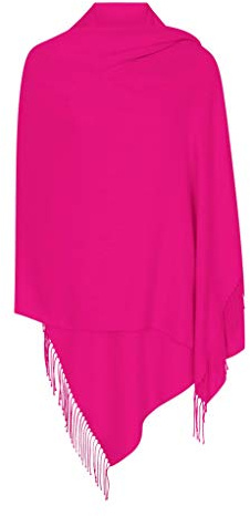 P&W London Made in Italy (20+ Stunning Colours) Women's Premium Pashmina Shawl Wrap Scarf - Super Soft - Versatile - Ideal for Formal Occasions + Daytime Wardrobe - The #1 Gift - Hot Pink