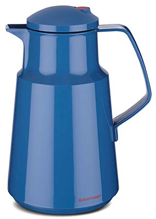 ROTPUNKT Isolierkanne 290 DANIELA 1,0 l | Zweifunktions-Drehverschluss | BPA Frei- gesundes trinken | Made in Germany | Warm + Kalthaltung | Glaseinsatz | pitchblue