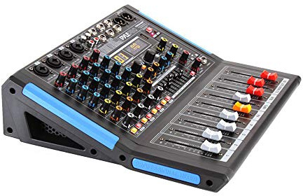 Pyle 4-Channel Bluetooth Studio Audio Mixer-DJ Sound Controller Interface with USB Drive for PC Recording Input, XLR Microphone Jack,48V Power,Input/Output for Professional and Beginners - PMXU46BT
