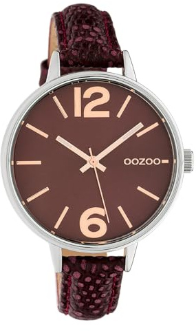 Oozoo Damenuhr mit Lederband 36 MM Weinrot C10457