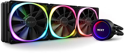 NZXT Kraken X73 RGB 360mm - RL-KRX73-R1 - AIO RGB CPU Liquid Cooler - Rotating Infinity Mirror Design - Improved Pump - Powered By CAM V4 - RGB Connector - Aer RGB V2 120mm Radiator Fans (3 Included)