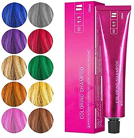 Coloring Shampoo - Färbung für Haare für permanente Haarfarbe - Pflegende Intensivtönung mit Glanz-Reflex-Balsam, Casting Crème Gloss Haarfarbe für Karneval, Party, Weihnachten Halloween (Lila)
