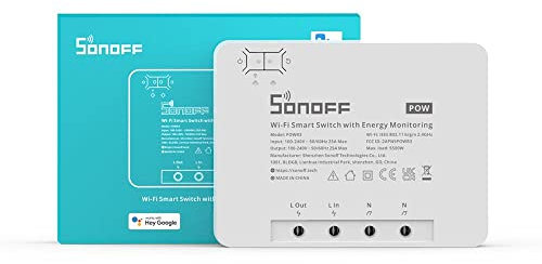 SONOFF POWR3 WiFi interruttore intelligente con monitoraggio energetico, Smart Switch WiFi ad alta potenza 25A 5500W, compatibile con Amazon Alexa e Google Home, Smartthings